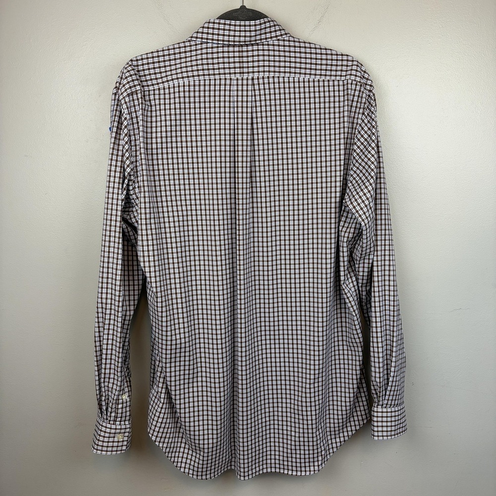 Ralph Lauren Shirt Mens‎ Large Brown Check Stretch Button Down Long Sleeve - Picture 3 of 9